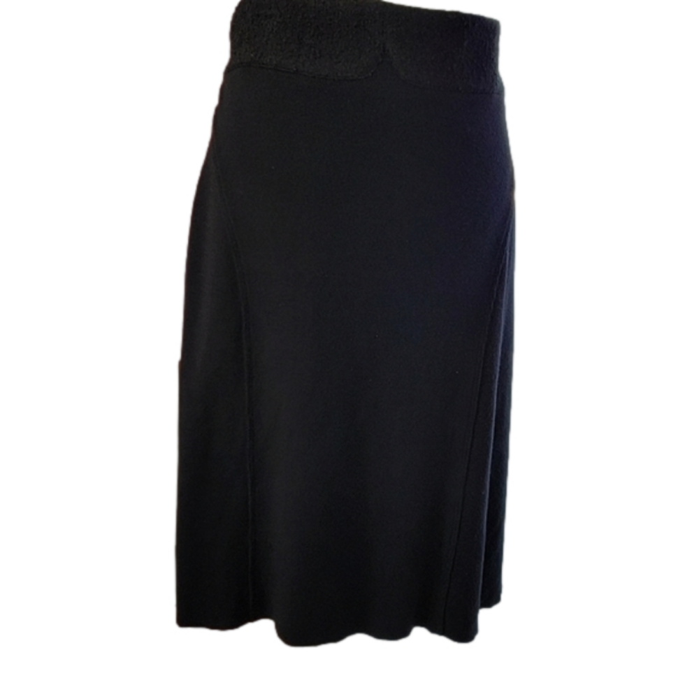 Euc cAbi licorice dessert black knit skirt size M